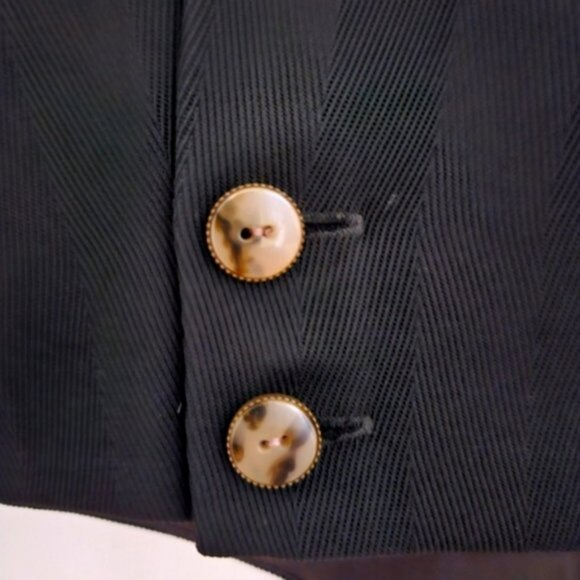 VTG The Limited tailored suit vest black herringbone cropped vest size M EUC - Picture 6 of 6